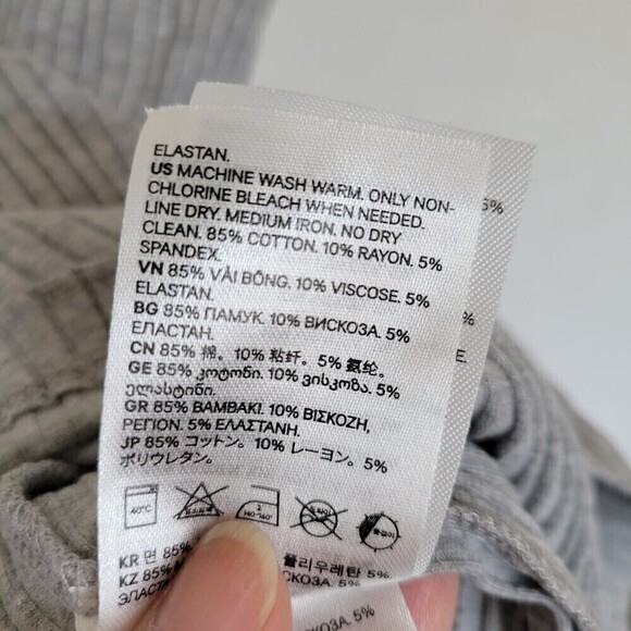 H&M Divided Heather Gray Ribbed Short Sleeve Jersey Knit Mini Dress Size Large - Picture 10 of 11